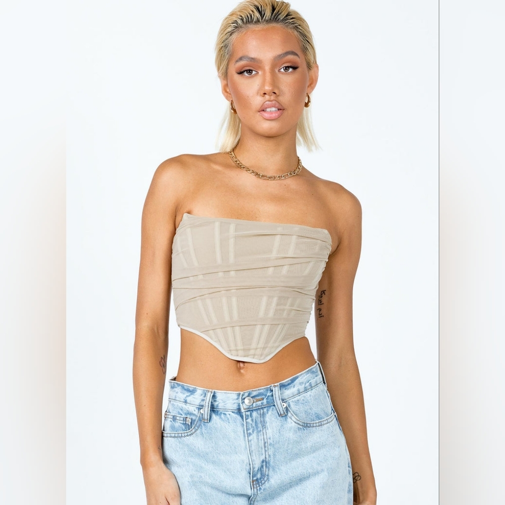 WHITE Princess Polly AVERY in White Corset Bustier Top in Size 12